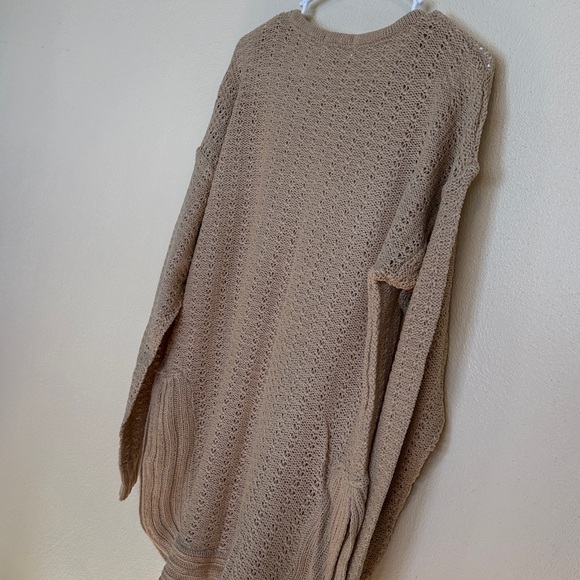 Caren Sport Women’s Light Brown Waffle Knit Sweater Size 1X Fall Cozy - Picture 8 of 10